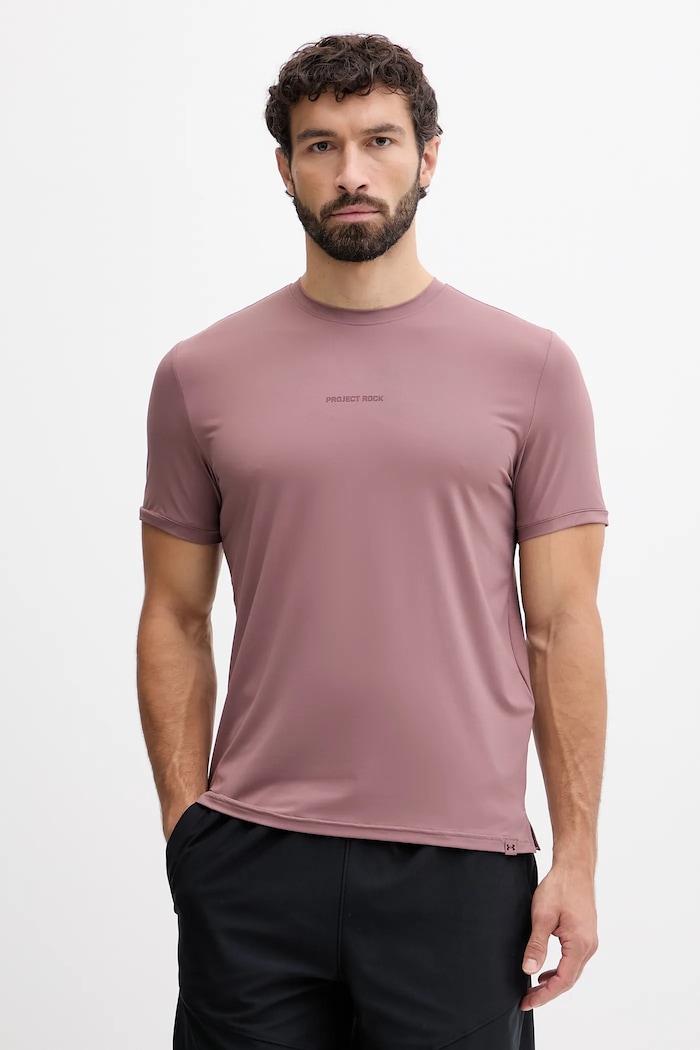 Športové tričko Under Armour Project Rock jednofarebný hnedá 6007149