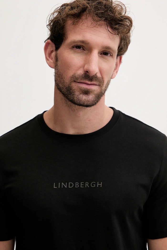 Lindbergh basic t-shirt ανδρικό βαμβακερό μαύρο 30.400200B