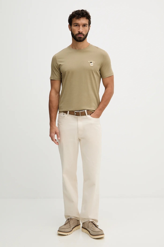 Lindbergh tricou pentru bărbați din bumbac 30.400235 verde SS26