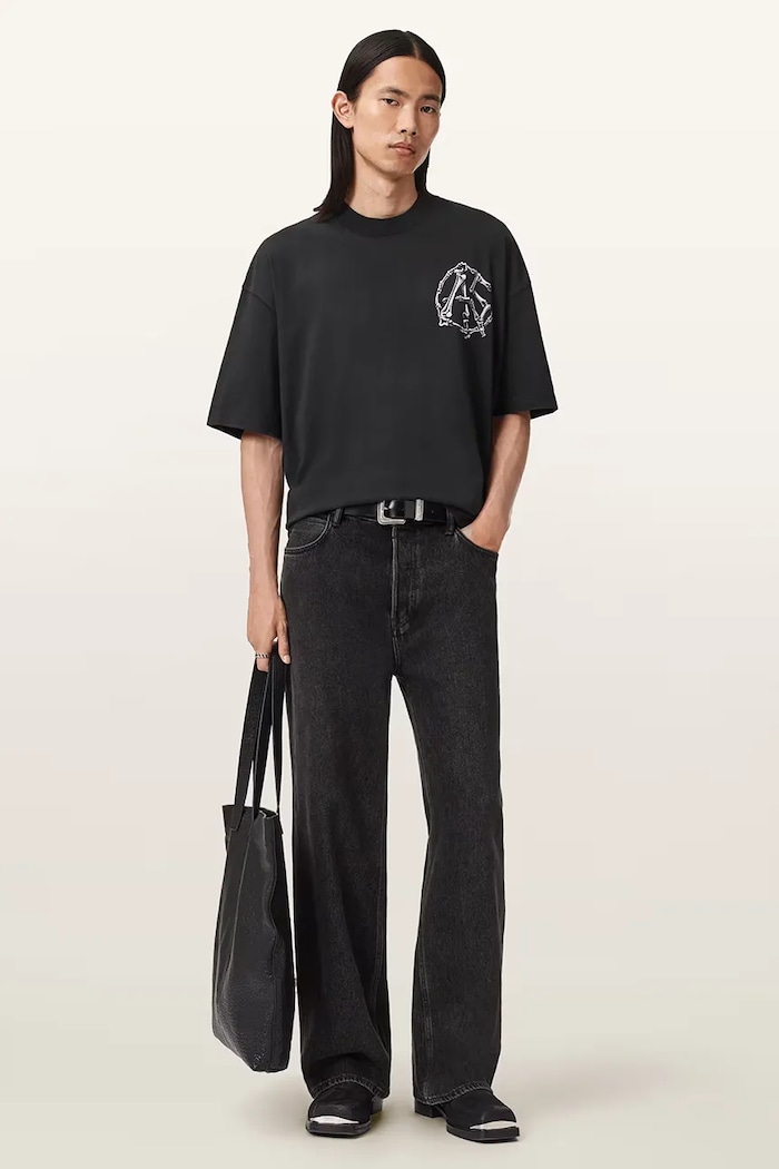 Bavlnené tričko AllSaints ANATOMICA M046PD čierna