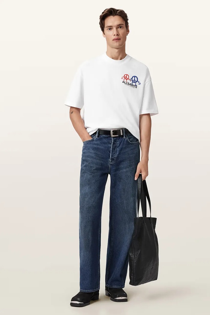 T-shirt bawełniany BEDFELLOW AllSaints biały M001PD