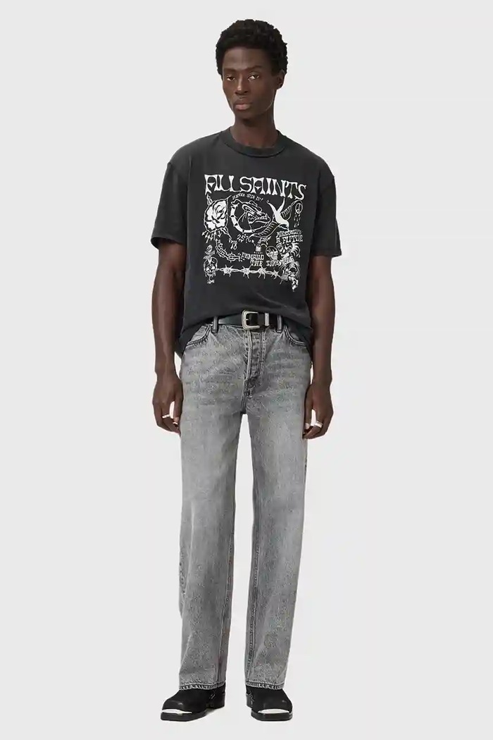 AllSaints t-shirt bawełniany CHINGFORD M002PD szary