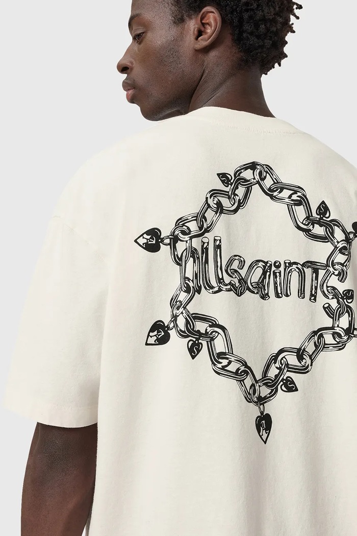 Oblečenie Bavlnené tričko AllSaints DRIP M005PD biela