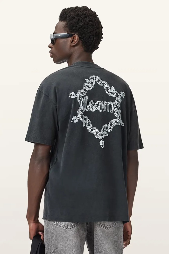 Oblečenie Bavlnené tričko AllSaints DRIP M005PD čierna