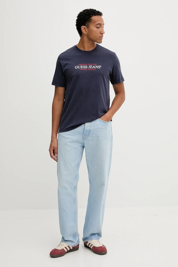 Bavlnené tričko Guess Jeans M5BI25.K8FQ4 tmavomodrá AW25