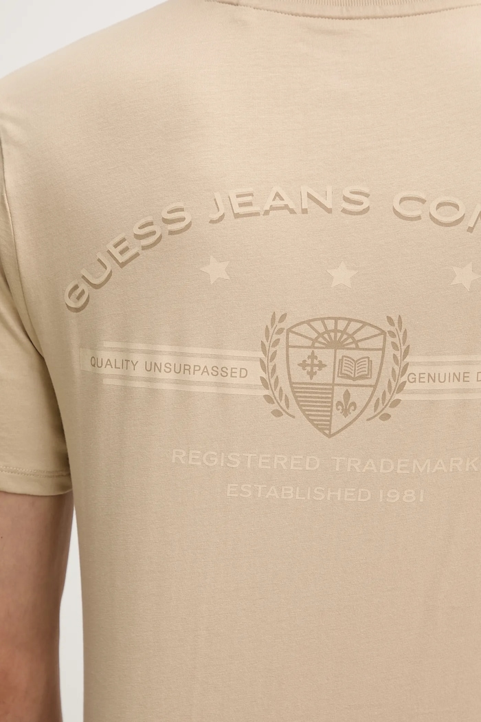 Bavlněné tričko Guess Jeans M5BI42.K8HM0 béžová