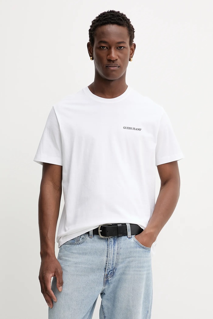 Guess Jeans t-shirt bawełniany nadruk biały M5BI78.K8FQ4
