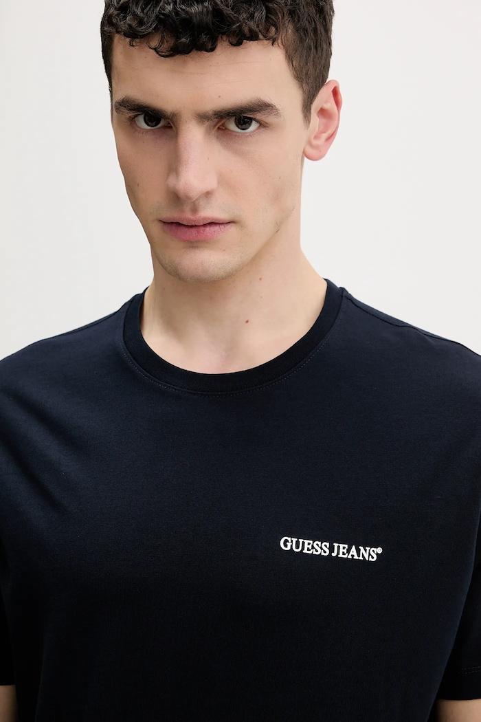 Guess Jeans pamut póló sötétkék M5BI78.K8FQ4