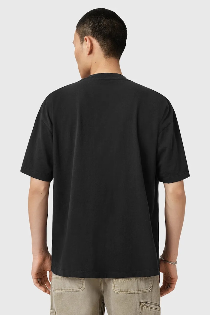 Ruházat AllSaints pamut póló WAVED M016JD fekete