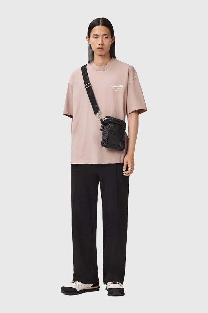 AllSaints t-shirt męski bawełniany XANDER M030JC różowy