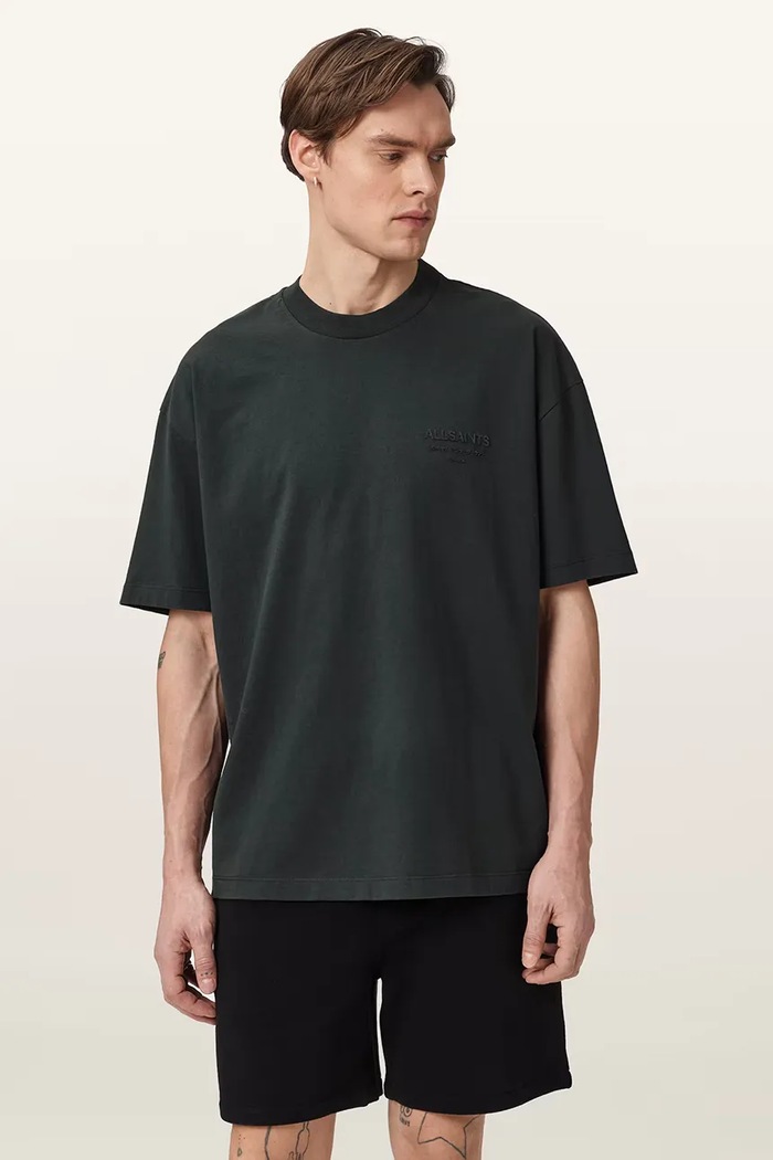 AllSaints тениска мъжка памучна XANDER сив M030JC