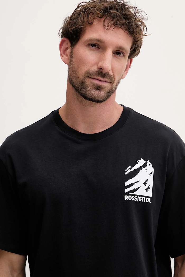 Rossignol tricou din bumbac WATERFALL RELAX negru RLOMY05