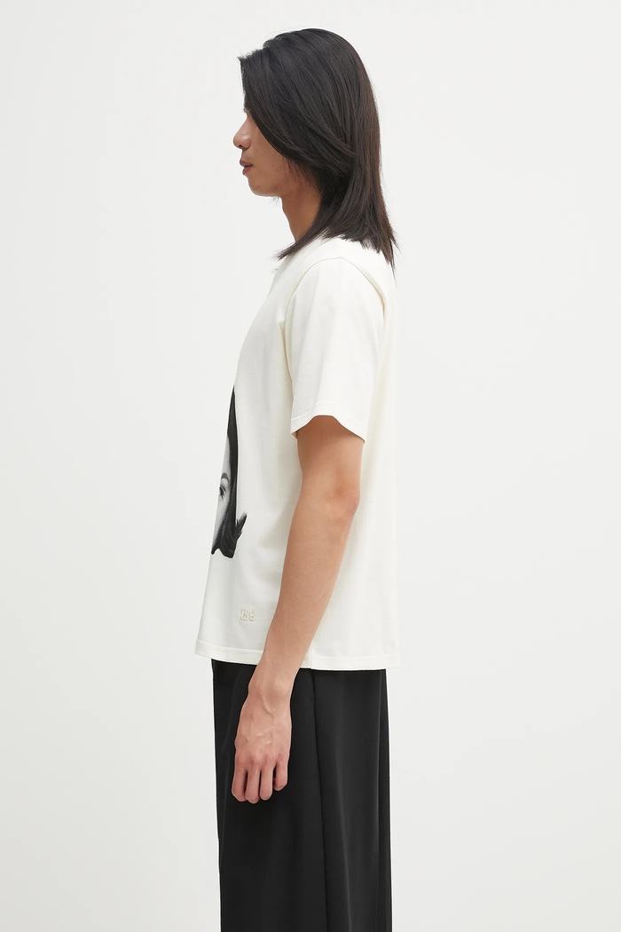 Wales Bonner t-shirt bawełniany Selah Oversized T Shirt UA25JE29.JE01.100 beżowy AW25