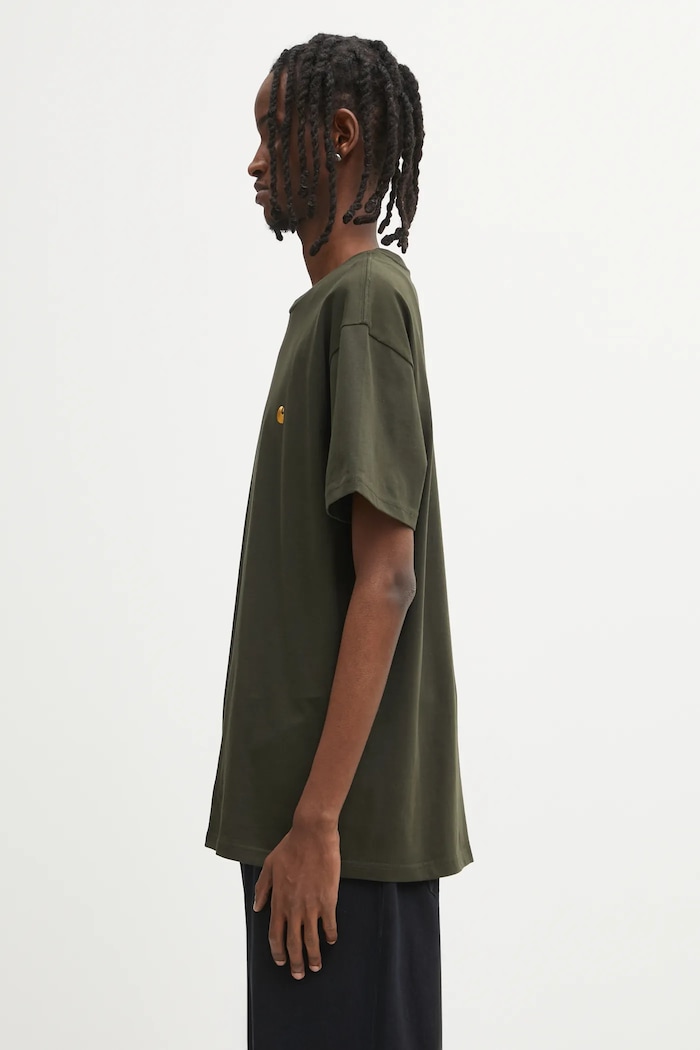 Хлопковая футболка Carhartt WIP S/S Chase T-Shirt I026391.3CBXX зелёный AW25