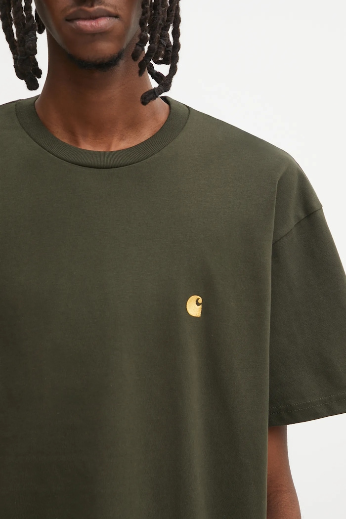 Хлопковая футболка Carhartt WIP S/S Chase T-Shirt зелёный I026391.3CBXX