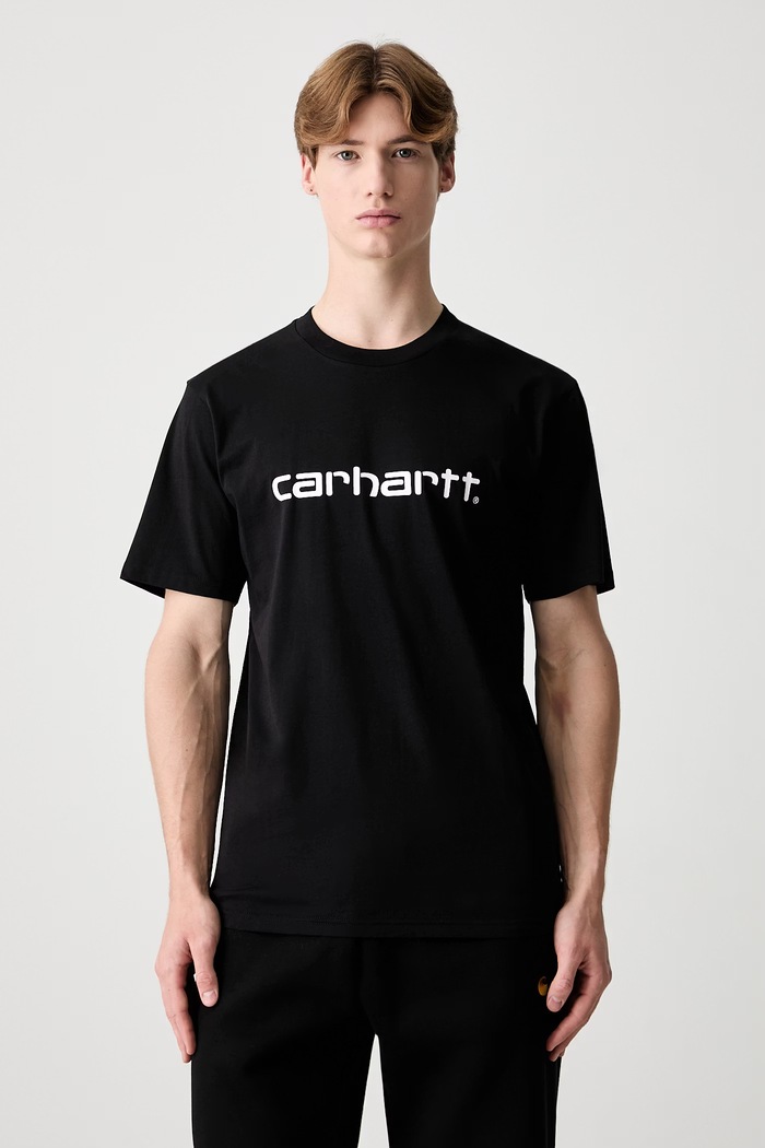 Carhartt WIP S/S Script T-Shirt bawełniany męski czarny I035700.0D2XX