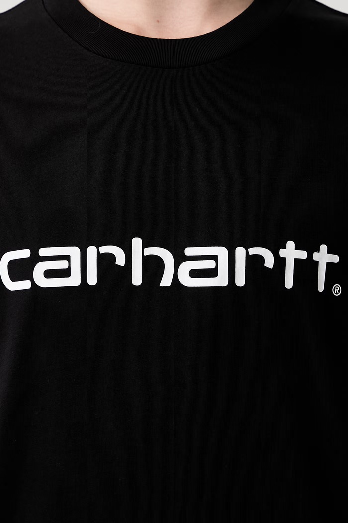 Carhartt WIP S/S Script T-Shirt bawełniany męski I035700.0D2XX czarny
