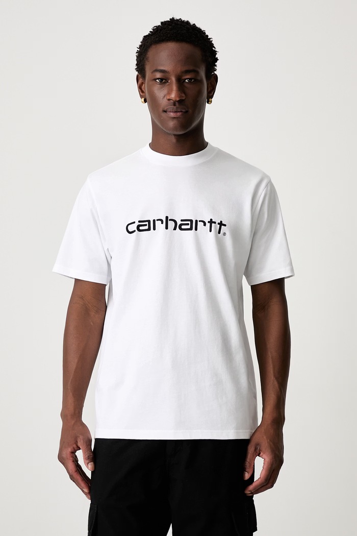 Carhartt WIP S/S Script T-Shirt bawełniany męski biały I035700.00AXX