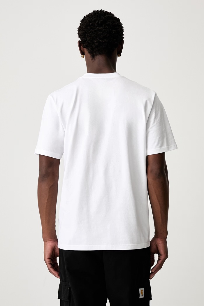 Odzież Carhartt WIP S/S Script T-Shirt bawełniany męski I035700.00AXX biały
