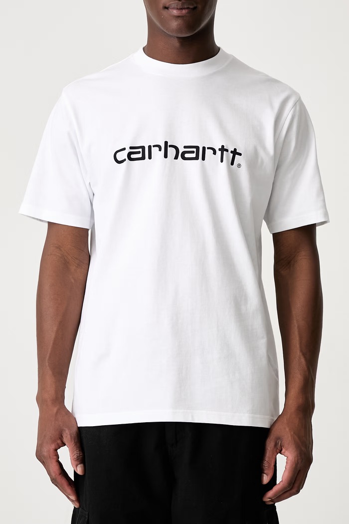 Carhartt WIP S/S Script T-Shirt bawełniany męski biały I035700.00AXX