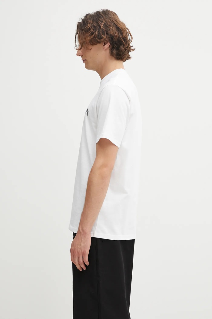 Хлопковая футболка Carhartt WIP S/S University Script T-Shirt I036110.00AXX белый AW25