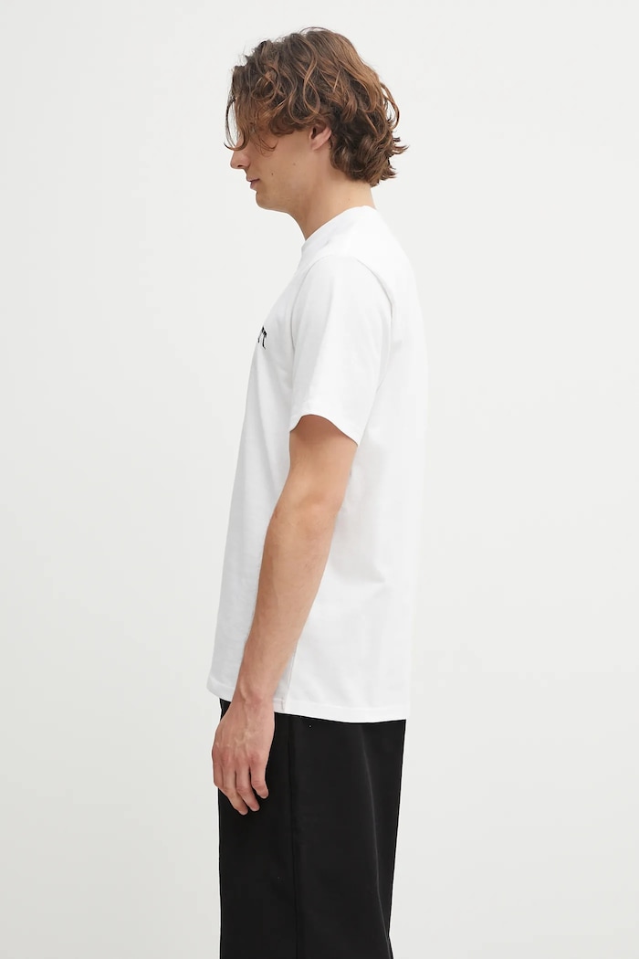 Хлопковая футболка Carhartt WIP S/S University Script T-Shirt I036110.00AXX белый AW25