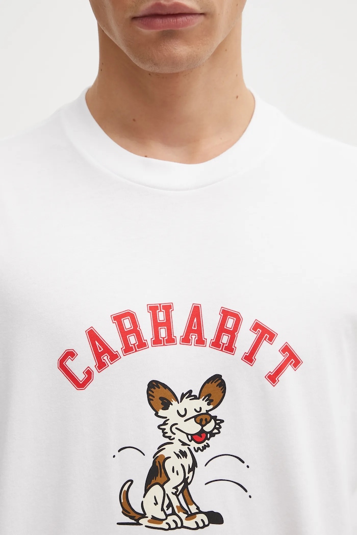 Carhartt WIP t-shirt in cotone S/S Wild Dog T-Shirt bianco I035450.02XX