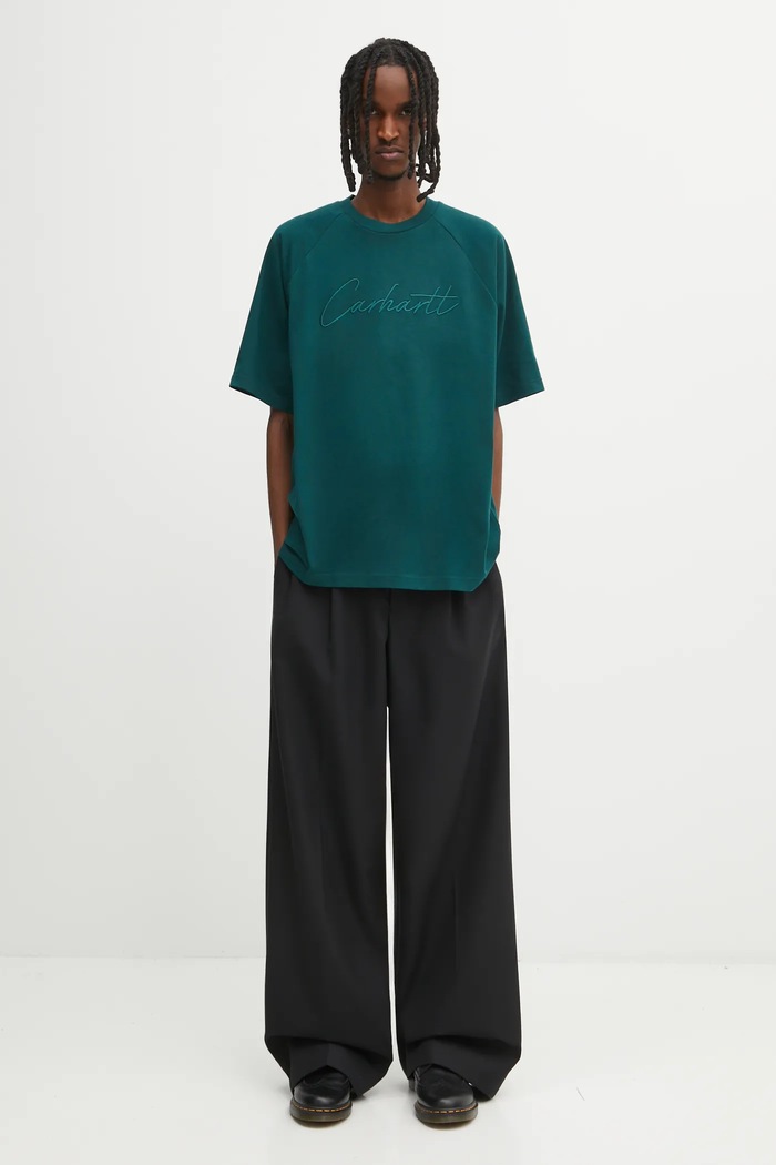 Бавовняна футболка Carhartt WIP S/S Ray T-Shirt I035306.05AXX зелений
