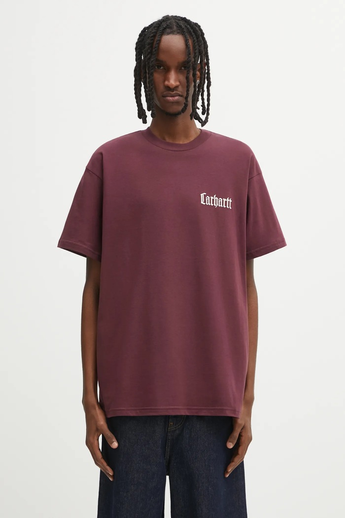 Îmbrăcăminte Carhartt WIP tricou din bumbac S/S Schooling T-Shirt I035453.33KXX burgundia