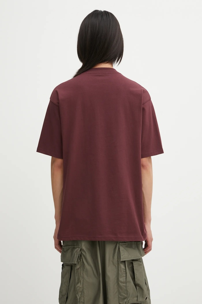 Îmbrăcăminte Carhartt WIP tricou din bumbac S/S Schooling Heart T-Shirt I035455.33KXX burgundia