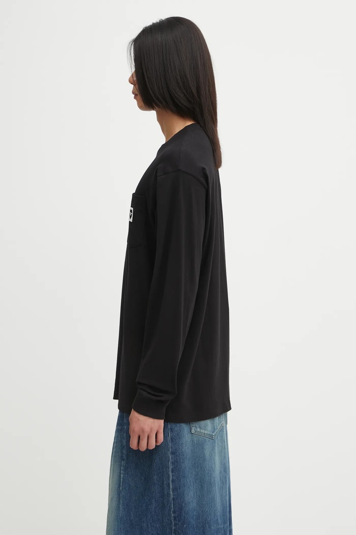 Carhartt WIP cotton longsleeve top L/S Pocket Heart T-Shirt I035300.00EXX black AW25