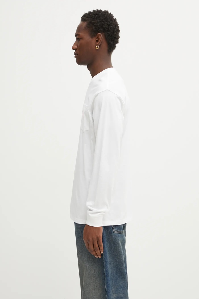 Carhartt WIP cotton longsleeve top L/S Pocket Heart T-Shirt I035300.1WZXX white AW25