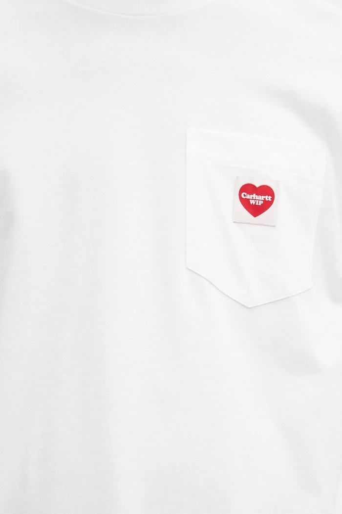 Carhartt WIP cotton longsleeve top L/S Pocket Heart T-Shirt white I035300.1WZXX
