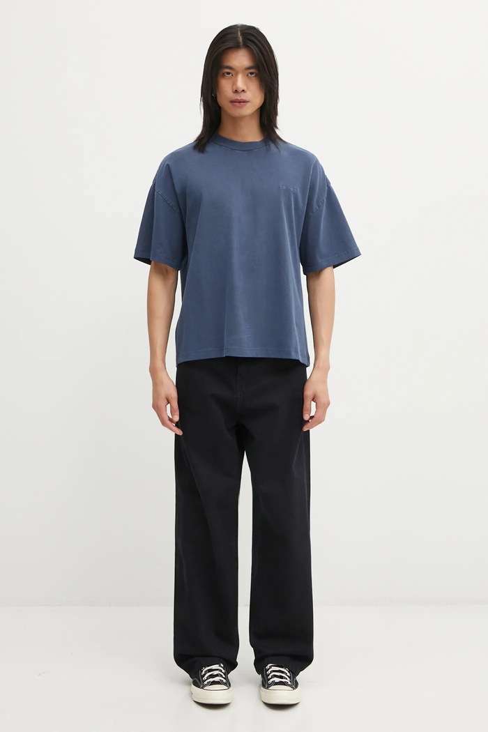 Carhartt WIP cotton t-shirt S/S Benton T-Shirt I035590.VQGD blue