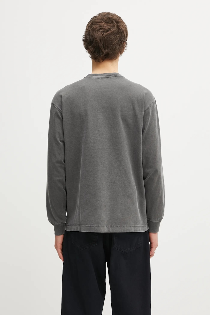 Oblečení Carhartt WIP Bavlněné tričko s dlouhým rukávem Carhartt WIP L/S Vista T-Shirt I030779.89GD šedá