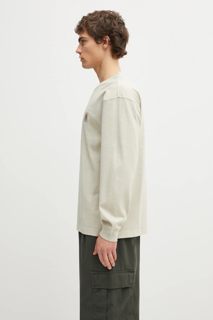 Carhartt WIP Longsleeve din bumbac L/S Vista T-Shirt I030779.2LPGD bej AW25
