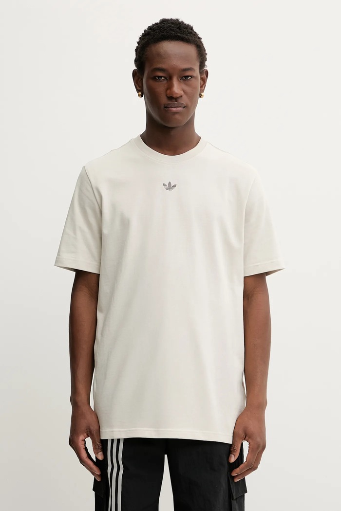 Odzież adidas Originals t-shirt bawełniany Face GFX JW0977 beżowy