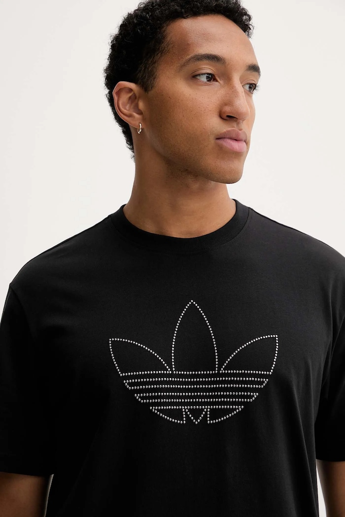 adidas Originals t-shirt bawełniany Studded czarny JY2806