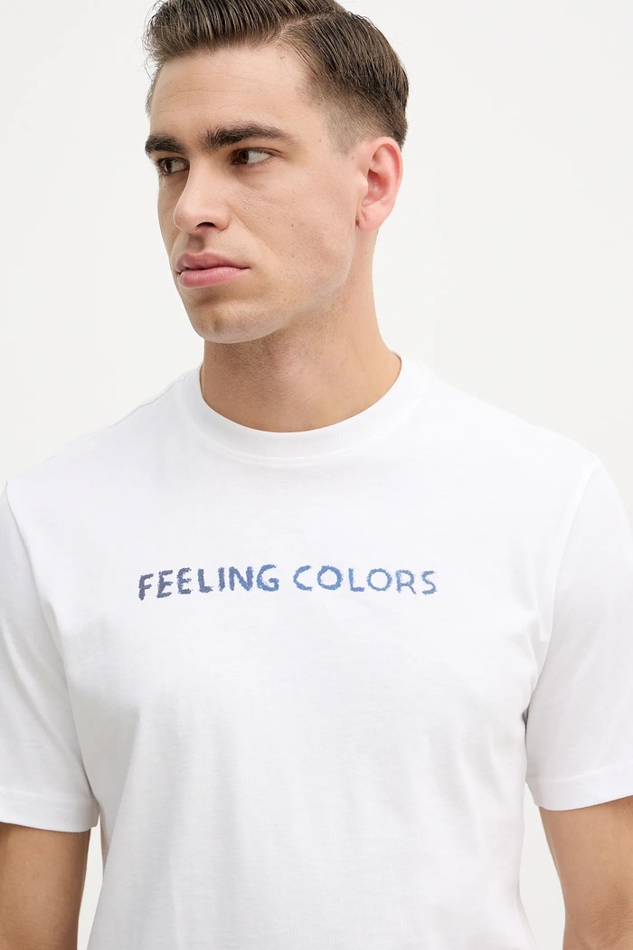 Хлопковая футболка United Colors of Benetton белый 3MI5U10BD