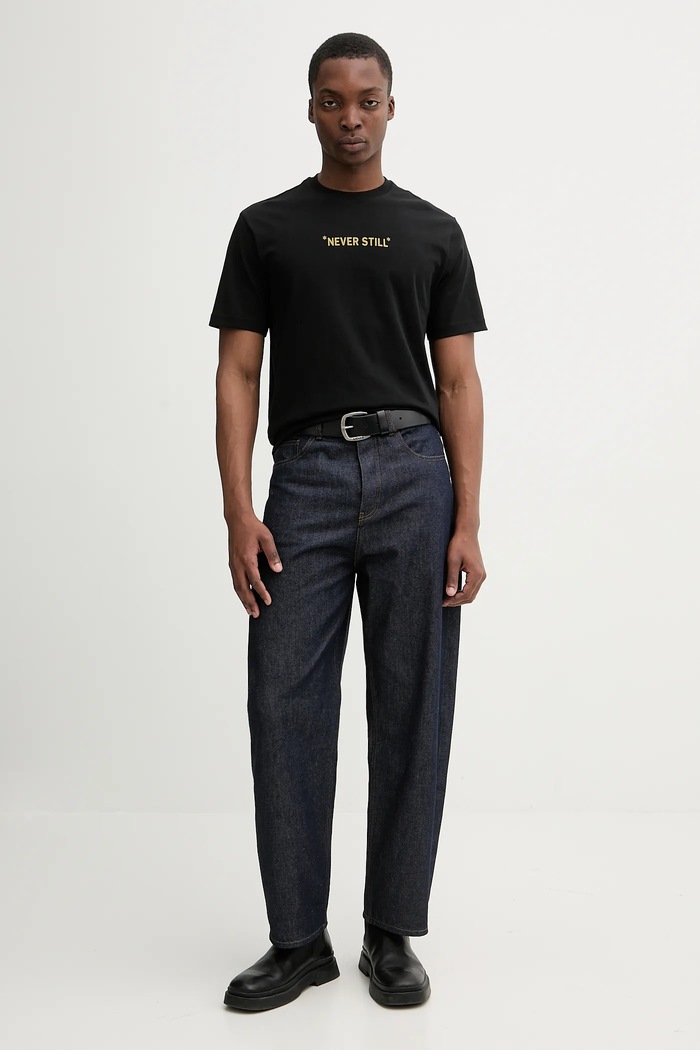 Βαμβακερό μπλουζάκι United Colors of Benetton 3MI5U10BG μαύρο AW25