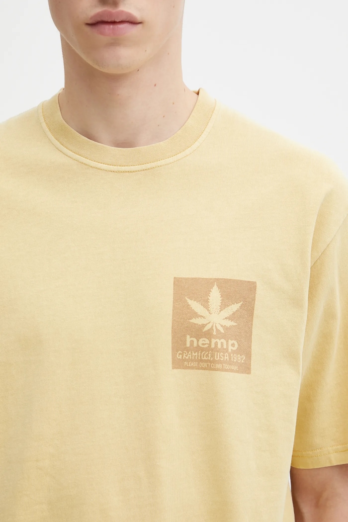 Bavlněné tričko Gramicci Hemp žlutá G5FU.T081