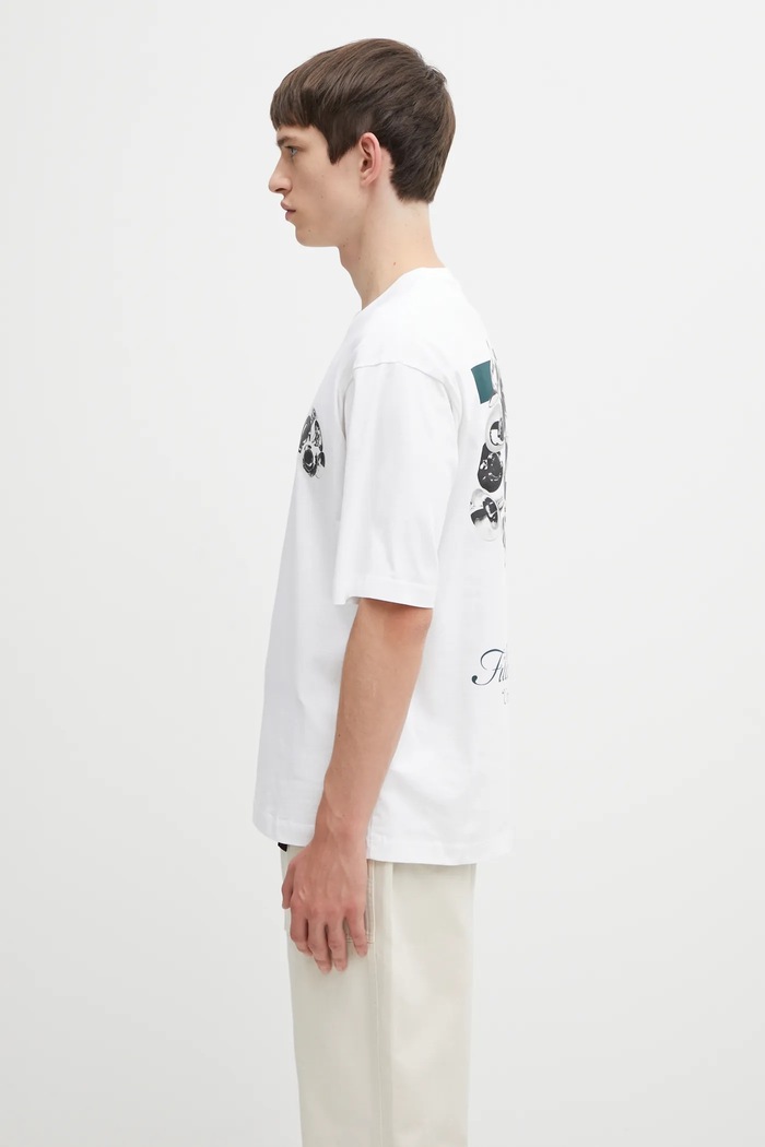Памучна тениска Filling Pieces Boxy Bouquet 422520501122 бял AW25