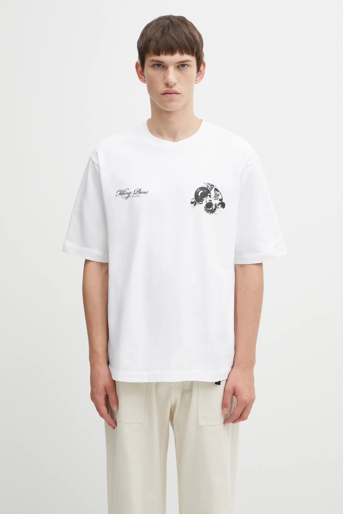 Дрехи Памучна тениска Filling Pieces Boxy Bouquet 422520501122 бял