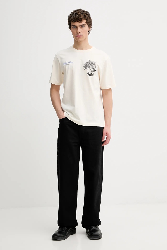 Filling Pieces tricou din bumbac Grammophone 422520500236 bej AW25
