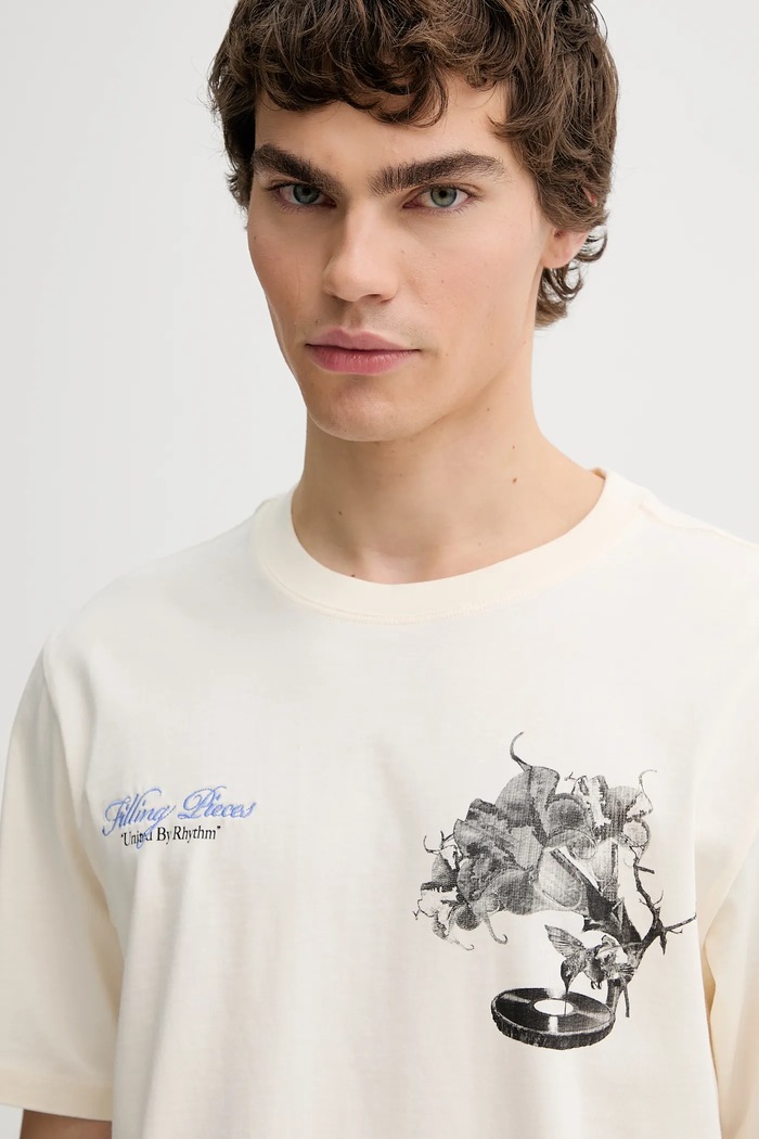 Filling Pieces tricou din bumbac Grammophone bej 422520500236