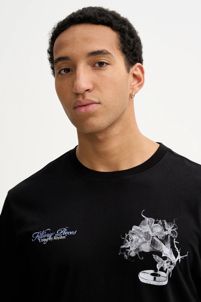 Îmbrăcăminte Filling Pieces tricou din bumbac Grammophone 422520500236 negru