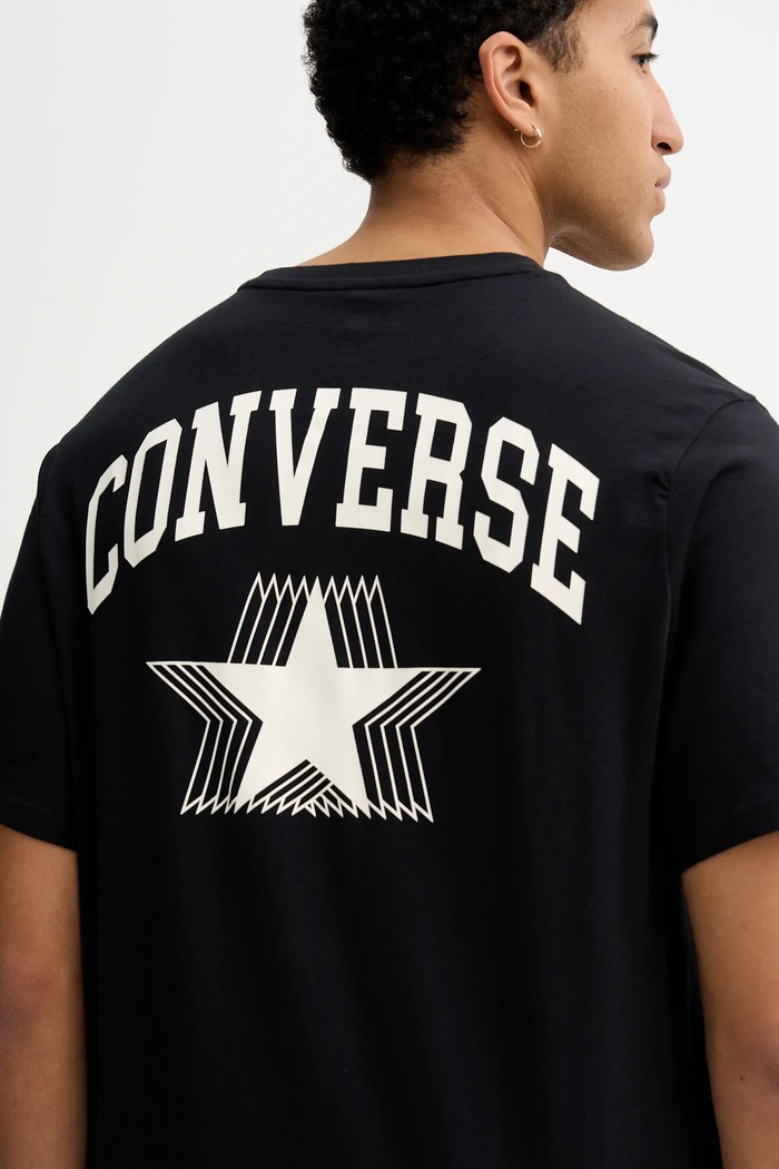 Bavlněné tričko Converse CVM5T810 černá