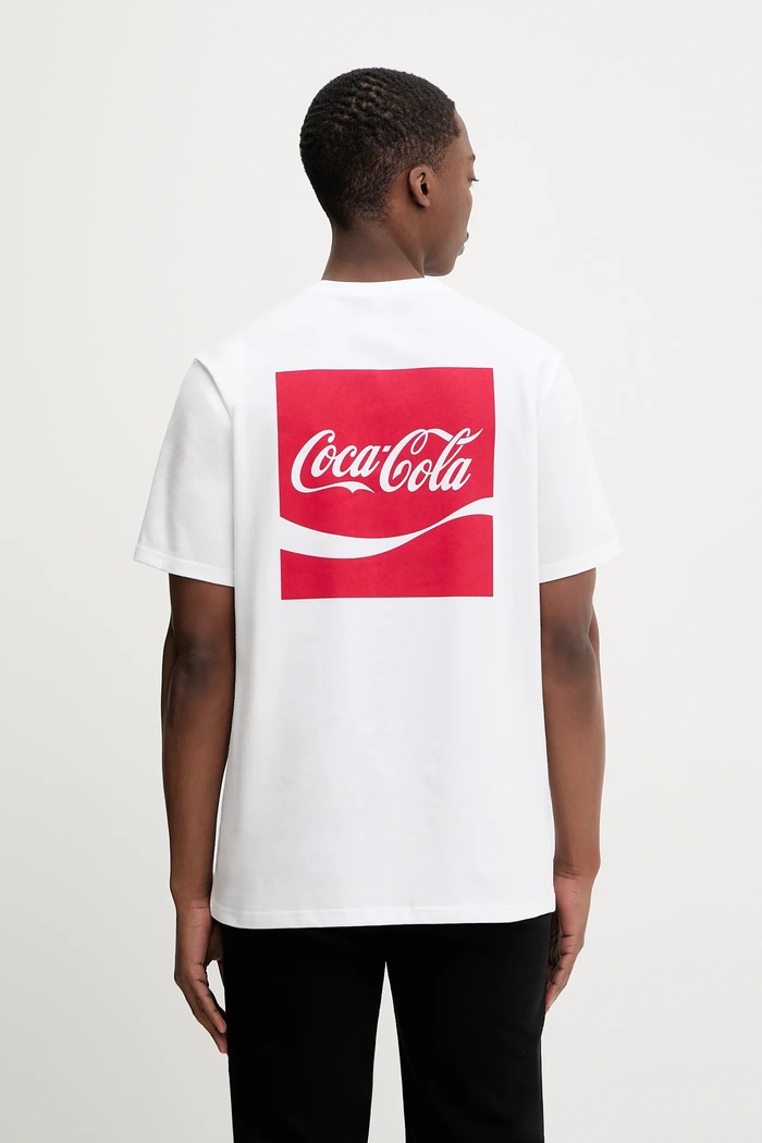 Дрехи Памучна тениска Converse x Coca Cola CVM5T514 бял