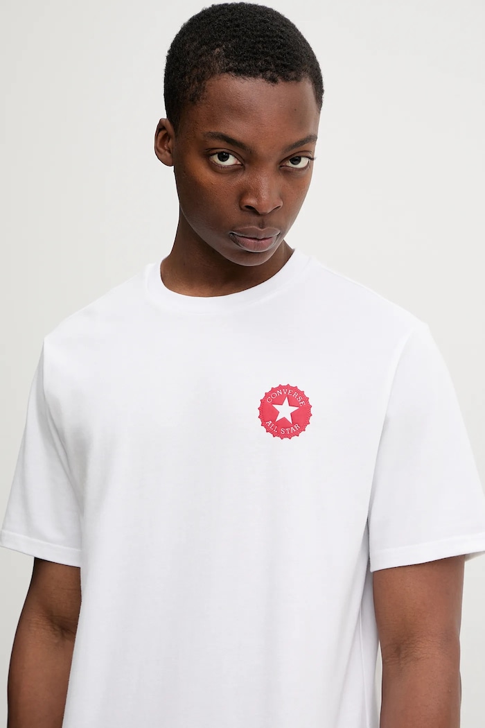Памучна тениска Converse x Coca Cola бял CVM5T514
