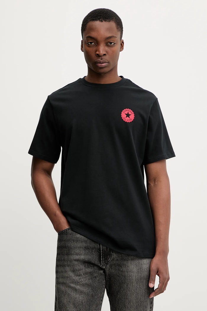 Дрехи Памучна тениска Converse x Coca Cola CVM5T514 черен